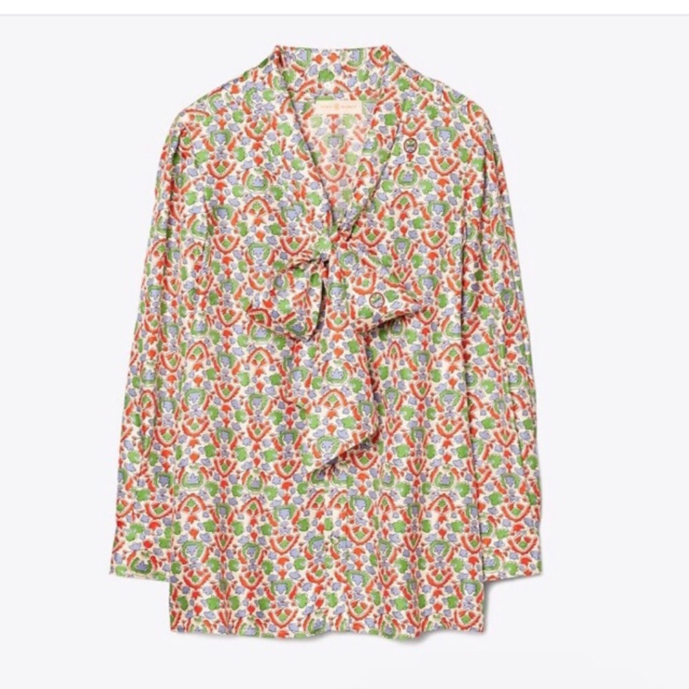 Tory Burch NWT Printed Bow Blouse